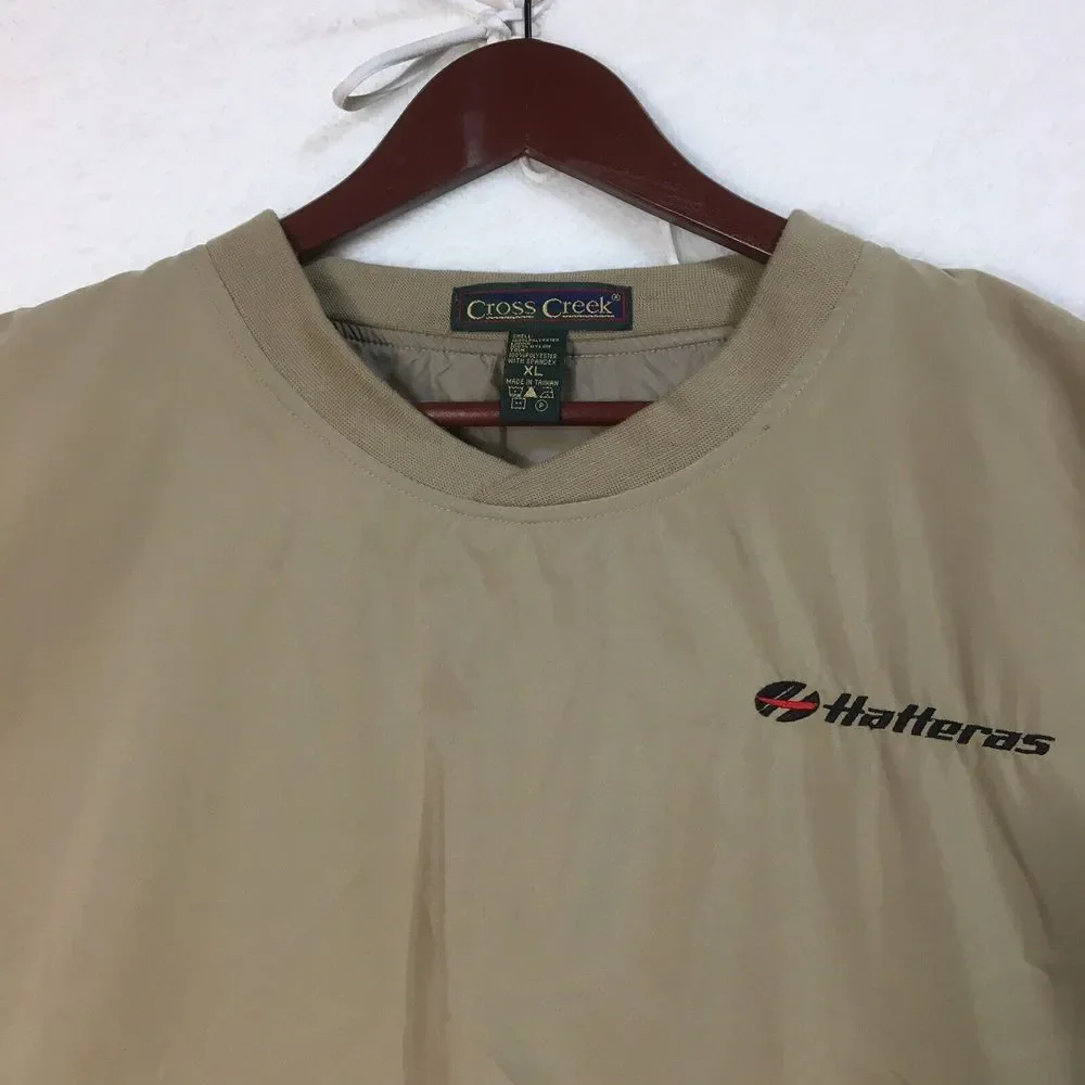 Cross Creek Hatteras Windbreaker Mens Sz XL Beige Pullover Nautical - Picture 3 of 8